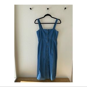 Sezane Button Front Loda Dress in Denim